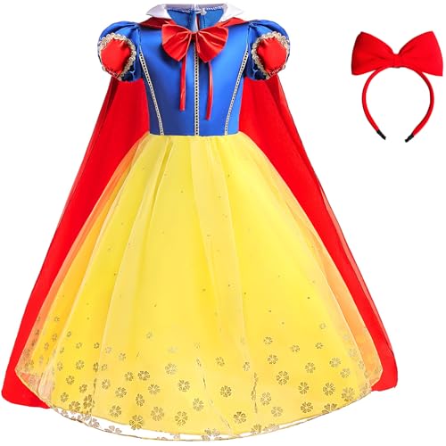 Windskids Mädchen Schneewittchen Kostüm mit Umhang Fasching Snow White Lange Tüll Prinzessin Kleid und Zubehör Weihnachten Karneval Halloween Party Geburtstag Festkleider Verkleidung, 2-12 Jahre Windskids Mädchen Schneewittchen Kostüm mit Umhang Fasching Snow White Lange Tüll Prinzessin Kleid und Zubehör Weihnachten Karneval Halloween Party Geburtstag Festkleider Verkleidung, 2-12 Jahre von Windskids
