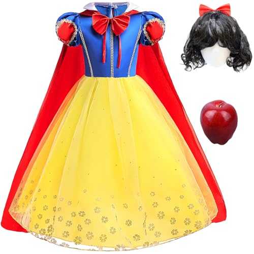Windskids Mädchen Schneewittchen Kostüm mit Umhang Fasching Snow White Lange Tüll Prinzessin Kleid und Zubehör Weihnachten Karneval Halloween Party Geburtstag Festkleider Verkleidung, 2-12 Jahre Windskids Mädchen Schneewittchen Kostüm mit Umhang Fasching Snow White Lange Tüll Prinzessin Kleid und Zubehör Weihnachten Karneval Halloween Party Geburtstag Festkleider Verkleidung, 2-12 Jahre von Windskids