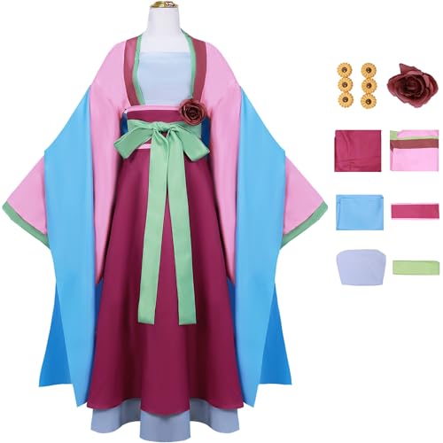 Windskids Maomao Kostüm Damen Cosplay Anime Apothecary Diaries Apotheker Mao Mao Hanfu Deluxe Komplett Uniform mit Zubehör für Halloween Karneval Party Geburtstag Maskerade Performance Verkleidung von Windskids