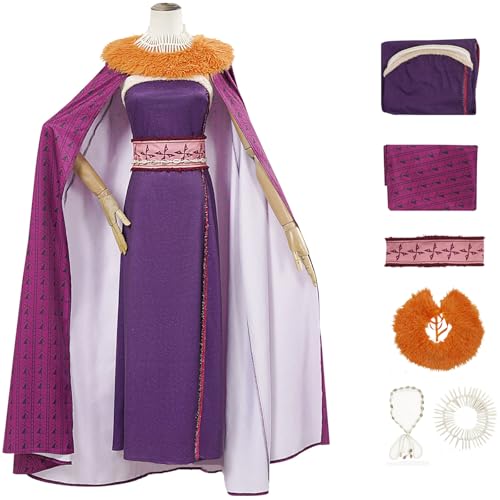 Windskids Matangi Kostüm Damen Fasching Cosplay Moana 2 Matangi Komplett Uniform Kleid Umhang Pelzkragen Halskette Taillengürtel Set für Halloween Karneval Party Maskerade Performance Verkleidung Windskids Matangi Kostüm Damen Fasching Cosplay Moana 2 Matangi Komplett Uniform Kleid Umhang Pelzkragen Halskette Taillengürtel Set für Halloween Karneval Party Maskerade Performance Verkleidung von Windskids