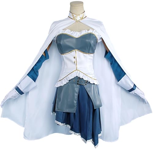 Windskids Miki Sayaka Kostüm Damen Cosplay Puella Magi Madoka Magica Miki Sayaka Komplett Anime Kampf Uniform Set mit Zubehör für Fancy Dress Up Halloween Karneval Party Maskerade Verkleidung von Windskids
