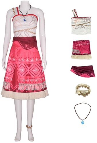 Windskids Moana Kostüm mit Halskette Damen Cosplay Meer Abenteuer Prinzessin Moana 2 Top und Rock Gürtel Fußkettchen Anzug für Halloween Karneval Geburtstag Party Maskerade Performance Verkleidung Windskids Moana Kostüm mit Halskette Damen Cosplay Meer Abenteuer Prinzessin Moana 2 Top und Rock Gürtel Fußkettchen Anzug für Halloween Karneval Geburtstag Party Maskerade Performance Verkleidung von Windskids