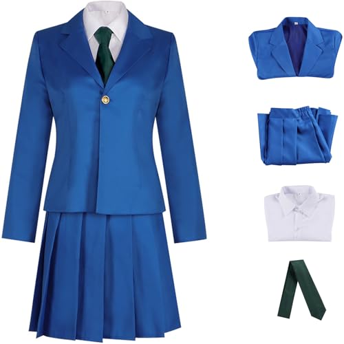 Windskids Mouri Ran Kostüm Damen Anime Detektiv Teitan High School Schuluniformen Jacke Hemd Rock Krawatte für Halloween Karneval Party Geburtstag Maskerade Performance Rachel Moore Verkleidung von Windskids