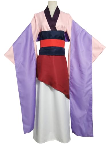 Windskids Mulan Kostüm Damen Cosplay Helden Hua Mulan Hanfu Outfit Anzug für Halloween Karneval Party Maskerade Performance Verkleidung von Windskids