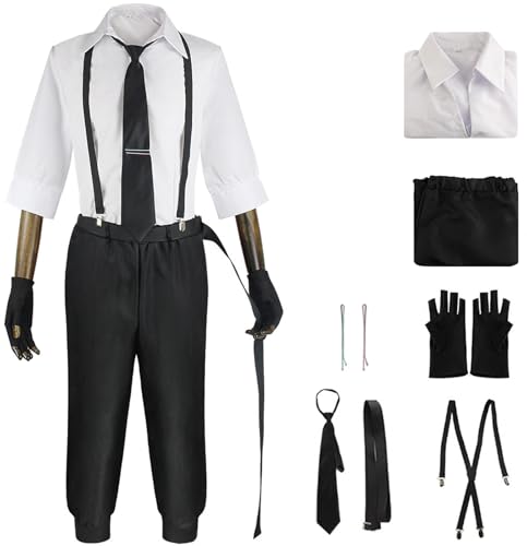 Windskids Nakajima Atsushi Kostüm Herren Cosplay Anime Bungo Stray Dogs Uniform Set Top Hose Krawatte Tragetuch Gürtel Handschuhe für Fancy Dress Up Halloween Karneval Party Maskerade Verkleidung Windskids Nakajima Atsushi Kostüm Herren Cosplay Anime Bungo Stray Dogs Uniform Set Top Hose Krawatte Tragetuch Gürtel Handschuhe für Fancy Dress Up Halloween Karneval Party Maskerade Verkleidung von Windskids