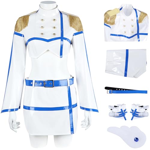 Windskids Nociel Nonoa Kostüm Damen Cosplay Anime 2.5 Dimensional Seduction Leder Uniform Top Rock Gürtel Socken Tiara mit Flügel Set für Fancy Dress Up Halloween Karneval Party Maskerade Verkleidung Windskids Nociel Nonoa Kostüm Damen Cosplay Anime 2.5 Dimensional Seduction Leder Uniform Top Rock Gürtel Socken Tiara mit Flügel Set für Fancy Dress Up Halloween Karneval Party Maskerade Verkleidung von Windskids