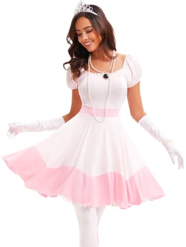 Windskids Peach Cosplay Kostüm Damen Fasching Prinzessin Pfirsich Kurz Abendkleid mit Zubehör Weihnachten Karneval Halloween Party Fest Geburtstag Kostüm Verkleidung, Rosa Windskids Peach Cosplay Kostüm Damen Fasching Prinzessin Pfirsich Kurz Abendkleid mit Zubehör Weihnachten Karneval Halloween Party Fest Geburtstag Kostüm Verkleidung, Rosa von Windskids