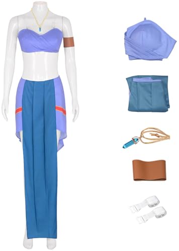 Windskids Prinzessin Kida Kostüm Damen Cosplay Atlantis Princess Kida Top Rock Armband Riemen Halskette Set für Fancy Dress Up Halloween Karneval Party Maskerade Theater Performance Verkleidung, Lila von Windskids