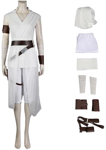 Windskids Rey Kostüm Damen Fasching Cosplay Planet Krieg Jedi Knight Rey Skywalker Deluxe Komplett Uniform für Halloween Karneval Party Geburtstag Maskerade Performance Verkleidung, Weiß Windskids Rey Kostüm Damen Fasching Cosplay Planet Krieg Jedi Knight Rey Skywalker Deluxe Komplett Uniform für Halloween Karneval Party Geburtstag Maskerade Performance Verkleidung, Weiß von Windskids