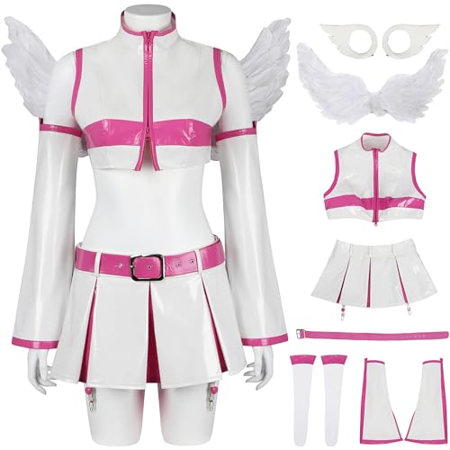 Windskids Ririsa Amano Kostüm Damen Cosplay Anime 2.5 Dimensional Seduction Leder Uniform Top Rock Ärmel Gürtel Socken Tiara mit Flügel Set für Fancy Dress Up Halloween Karneval Party Verkleidung Windskids Ririsa Amano Kostüm Damen Cosplay Anime 2.5 Dimensional Seduction Leder Uniform Top Rock Ärmel Gürtel Socken Tiara mit Flügel Set für Fancy Dress Up Halloween Karneval Party Verkleidung von Windskids