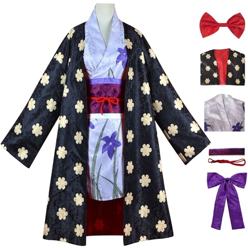Windskids Robin Kostüm Damen Cosplay Anime Piraten Könige Nico Robin Komplett Deluxe Uniform Kimono mit Kopfbedeckung Set 6 Stück für Halloween Karneval Party Maskerade Performance Verkleidung Windskids Robin Kostüm Damen Cosplay Anime Piraten Könige Nico Robin Komplett Deluxe Uniform Kimono mit Kopfbedeckung Set 6 Stück für Halloween Karneval Party Maskerade Performance Verkleidung von Windskids