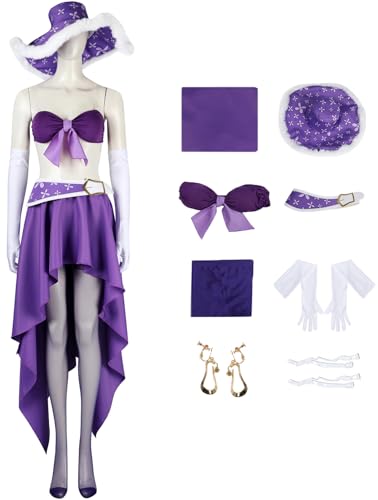 Windskids Robin Kostüm mit Hut Damen Cosplay Anime Piraten Könige Miss Allsunday Nico Robin Komplett Uniform Set 8 Stück für Halloween Karneval Party Geburtstag Maskerade Performance Verkleidung, Lila Windskids Robin Kostüm mit Hut Damen Cosplay Anime Piraten Könige Miss Allsunday Nico Robin Komplett Uniform Set 8 Stück für Halloween Karneval Party Geburtstag Maskerade Performance Verkleidung, Lila von Windskids
