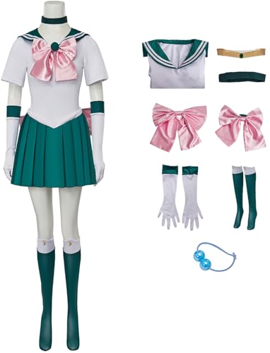 Windskids Sailor Jupiter Kostüm Damen Cosplay Anime Sailor Moon Sailor Jupiter Kino Makoto Kampf Uniform mit Zubehör für Halloween Karneval Geburtstag Party Maskerade Performance Verkleidung, Grün Windskids Sailor Jupiter Kostüm Damen Cosplay Anime Sailor Moon Sailor Jupiter Kino Makoto Kampf Uniform mit Zubehör für Halloween Karneval Geburtstag Party Maskerade Performance Verkleidung, Grün von Windskids