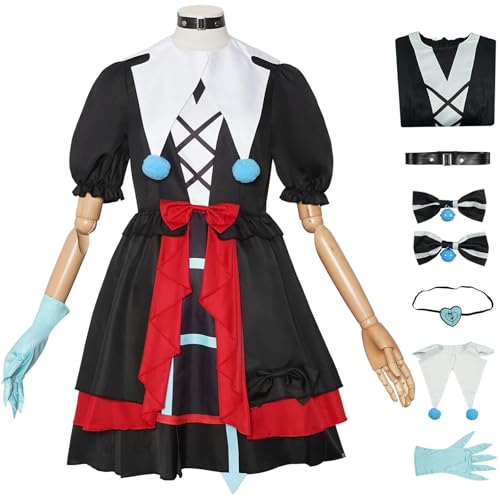 Windskids Stella Kostüm Damen Cosplay Game Manhunter Stella Clown Kleid Schal Schleife Augenmaske Handschuhe Halskette Set für Fancy Dress Up Halloween Karneval Party Maskerade Performance Verkleidung Windskids Stella Kostüm Damen Cosplay Game Manhunter Stella Clown Kleid Schal Schleife Augenmaske Handschuhe Halskette Set für Fancy Dress Up Halloween Karneval Party Maskerade Performance Verkleidung von Windskids