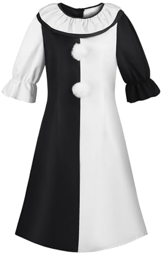 Windskids Terrifier Clown Kostüm Damen Fasching Cosplay Nachtmörder Terror Scary Terrifier Clown Outfit Schwarz und Weiß Kleid für Halloween Karneval Party Maskerade Verkleidung Windskids Terrifier Clown Kostüm Damen Fasching Cosplay Nachtmörder Terror Scary Terrifier Clown Outfit Schwarz und Weiß Kleid für Halloween Karneval Party Maskerade Verkleidung von Windskids
