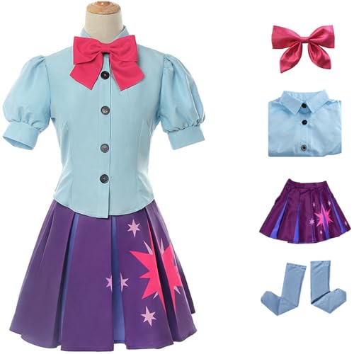 Windskids Twilight Sparkle Kostüm Damen Cosplay Einhorn Prinzessin Twilight Sparkle Top und Rock Fliege Socken Anzug 4 Stück für Halloween Karneval Geburtstag Party Maskerade Performance Verkleidung Windskids Twilight Sparkle Kostüm Damen Cosplay Einhorn Prinzessin Twilight Sparkle Top und Rock Fliege Socken Anzug 4 Stück für Halloween Karneval Geburtstag Party Maskerade Performance Verkleidung von Windskids
