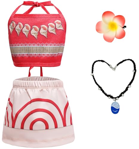Windskids Vaiana Kostüm mit Blume Halskette Mädchen Fasching Prinzessin Vaiana Oberteil Rock Set für Weihnachten Karneval Halloween Party Fest Geburtstag Verkleidung, 1-6 Jahre Windskids Vaiana Kostüm mit Blume Halskette Mädchen Fasching Prinzessin Vaiana Oberteil Rock Set für Weihnachten Karneval Halloween Party Fest Geburtstag Verkleidung, 1-6 Jahre von Windskids