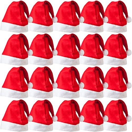 Windskids Weihnachtsmütze 10/20 Stück Erwachsene Kinder Nikolausmütze Rot Weihnachtsmann Mütze für Neujahr Weihnachtsfeier Kostüm Zubehör von Windskids
