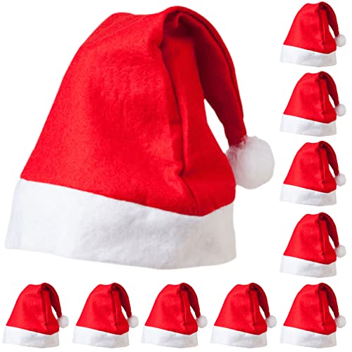 Windskids Weihnachtsmütze 10/20 Stück Erwachsene Kinder Nikolausmütze Rot Weihnachtsmann Mütze für Neujahr Weihnachtsfeier Kostüm Zubehör von Windskids