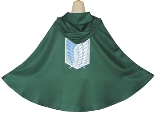 Windskids Wings of Liberty Kostüm Erwachsene Cosplay AOT Scout Regiment Wings of Liberty Kapuzenumhang Jacke für Fancy Dress Up Halloween Karneval Party Maskerade Anime Performance Verkleidung, Grün Windskids Wings of Liberty Kostüm Erwachsene Cosplay AOT Scout Regiment Wings of Liberty Kapuzenumhang Jacke für Fancy Dress Up Halloween Karneval Party Maskerade Anime Performance Verkleidung, Grün von Windskids