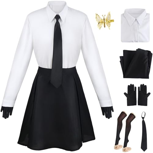 Windskids Yosano Akiko Kostüm Damen Cosplay Anime Bungo Stray Dogs Uniform Set Hemd Rock Krawatte Handschuhe Socken mit Haarspange für Fancy Dress Up Halloween Karneval Party Maskerade Verkleidung Windskids Yosano Akiko Kostüm Damen Cosplay Anime Bungo Stray Dogs Uniform Set Hemd Rock Krawatte Handschuhe Socken mit Haarspange für Fancy Dress Up Halloween Karneval Party Maskerade Verkleidung von Windskids