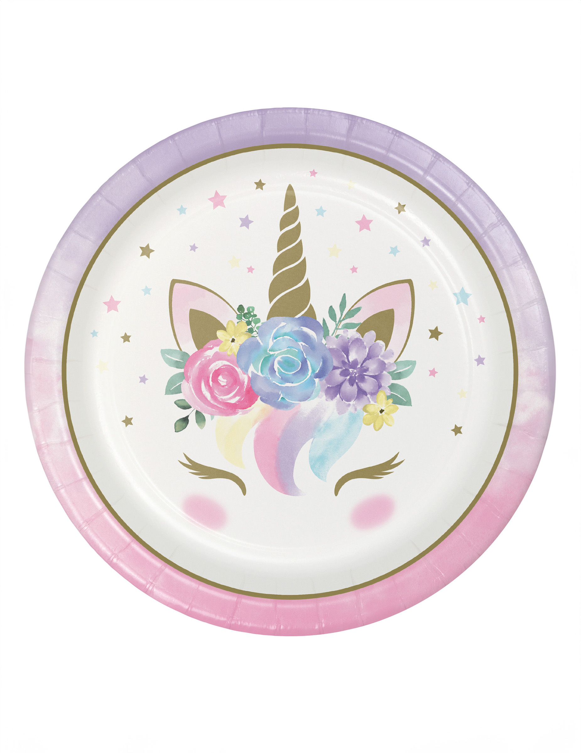 Einhorn-Pappteller Einhornparty 8 Stück pastellfarben-weiss 23 cm Einhorn-Pappteller Einhornparty 8 Stück pastellfarben-weiss 23 cm von BIGIEMME SRL