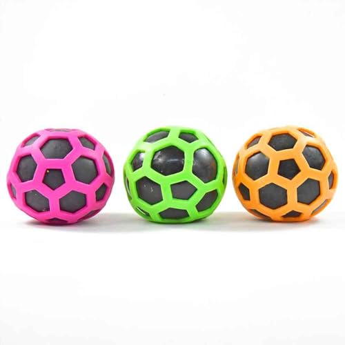 3 x Antistress Ball Duo-Color Netzbälle Stressball grün, pink, orange 80 mm von Winfried Kögler GmbH