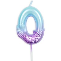 Zahlenkerze "0" im Meerjungfrauen-Design, Tortenkerze von Winfried Kögler GmbH