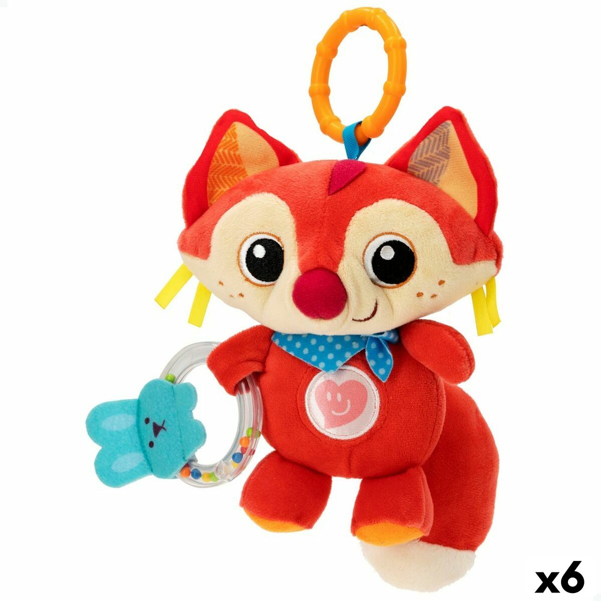 Plüschtier mit integrierter Rassel Winfun Fuchs 13,5 x 26,5 x 7,5 cm (6 Stück) von Winfun
