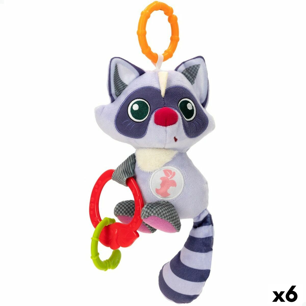 Plüschtier mit integrierter Rassel Winfun Waschbär 14,5 x 20 x 9,5 cm (6 Stück) von Winfun