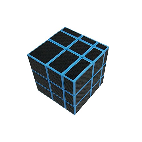 Wings of wind - Smooth 3x3x3 Ungleicher Zauberwürfel, Carbon Fiber Sticker 3x3 Spiegel Puzzle Cube (Blau) von Wings of wind