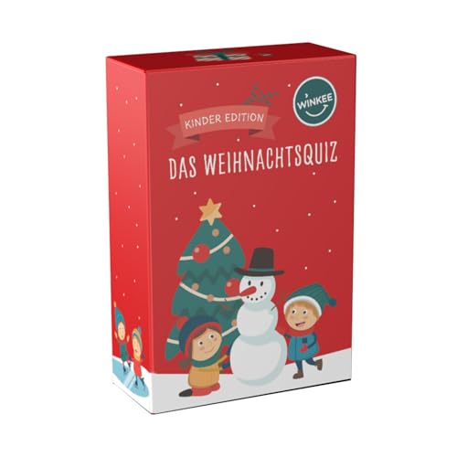 Winkee - Weihnachtsquiz Kids Edition | Lustiges Kartenspiel ab 6 | 100 Quizfragen | Wissensspiel | Christmas Edition | Spiel für Kinder | Quiz Karten mit Fragen | Geschenk für Weihnachten, Geburtstag von Winkee