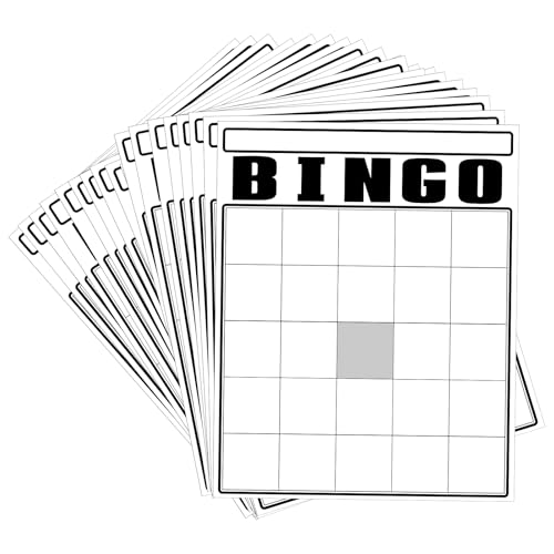 WinnerWhy 36 Stück Blanko-Bingo-Karten, weiß, Jumbo-Bingo-Spielbrett, zum Selbermachen von Karten, Großpackung, großes Blatt, Quadrate, lustiges Spielbrett für Erwachsene, Party, quadratisch, zum WinnerWhy 36 Stück Blanko-Bingo-Karten, weiß, Jumbo-Bingo-Spielbrett, zum Selbermachen von Karten, Großpackung, großes Blatt, Quadrate, lustiges Spielbrett für Erwachsene, Party, quadratisch, zum von WinnerWhy