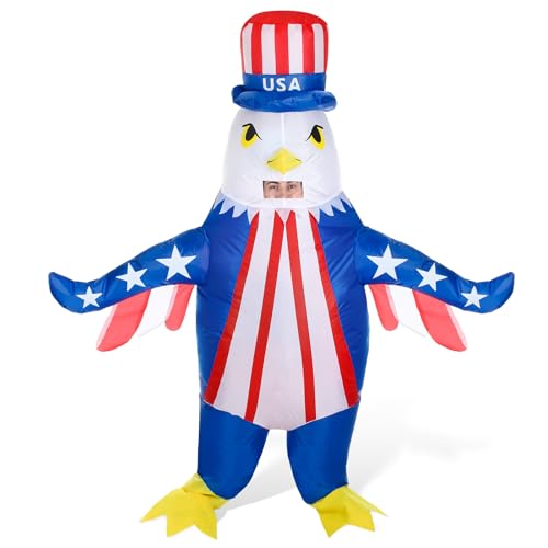 WinnerWhy Aufblasbares Sternadler-Kostüm für Erwachsene, Motiv: USA-Flagge, 4. Juli, aufblasbar, für Unabhängigkeit, patriotischer Parade-Tag (Adler) von WinnerWhy