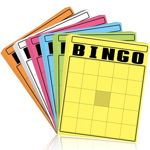 WinnerWhy Blanko-Bingo-Karten, mehrfarbig, Jumbo-Bingo-Spielbrett, zum Selbermachen von Karten, Großpackung, großes Blatt, Quadrate, lustiges Spielbrett für Erwachsene, Party, quadratisch, zum WinnerWhy Blanko-Bingo-Karten, mehrfarbig, Jumbo-Bingo-Spielbrett, zum Selbermachen von Karten, Großpackung, großes Blatt, Quadrate, lustiges Spielbrett für Erwachsene, Party, quadratisch, zum von WinnerWhy