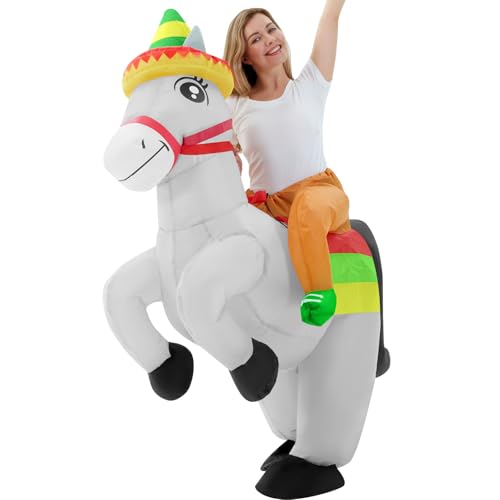 WinnerWhy Cinco De Mayo Mexikanische Erwachsene Aufblasbare Esel Kostüme mit Sombreros Fiesta Outfit Uni für Taco Karneval Party von WinnerWhy