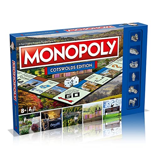 Cotswolds Monopoly Brettspiel, Advance to Tewkesbury Abbey, Cotswold Farm Pack und Cotswold Airport, 2–6 Spieler sind EIN tolles Geschenk für Kinder ab 8 Jahren von Winning Moves