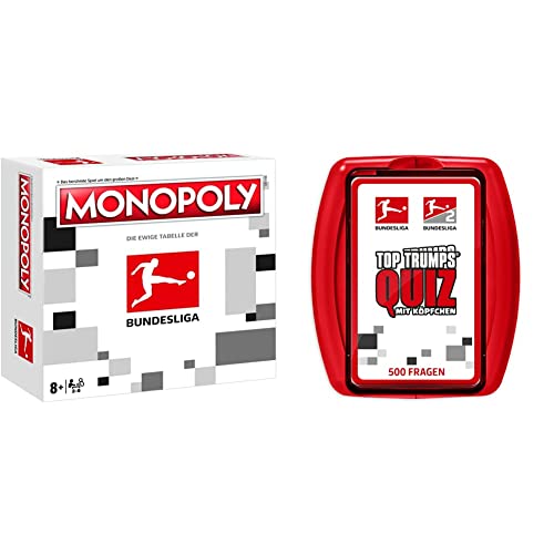 Monopoly - Bundesliga Edition - Bundesliga Fanartikel - Alter 8+ - Deutsch & TOP Trumps Quiz - Bundesliga Edition - Fußball-Quiz - Alter 6+ - Deutsch von Winning Moves