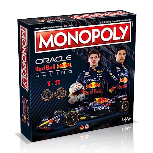 Winning Moves Monopoly - Red Bull Racing (deutsch/englisch) Brettspiel Boardgame Gesellschaftsspiel, WM03913-BL2-6 von Winning Moves