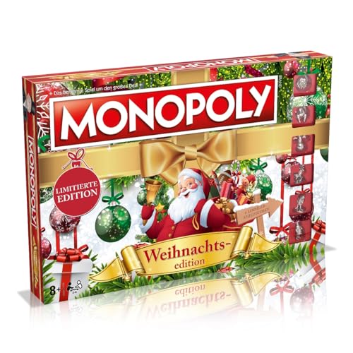 Winning Moves - Monopoly - Weihnachtsedition - Mit Schneemann, Rentier und weiteren Figuren - Alter 8+ - Deutsch von Winning Moves