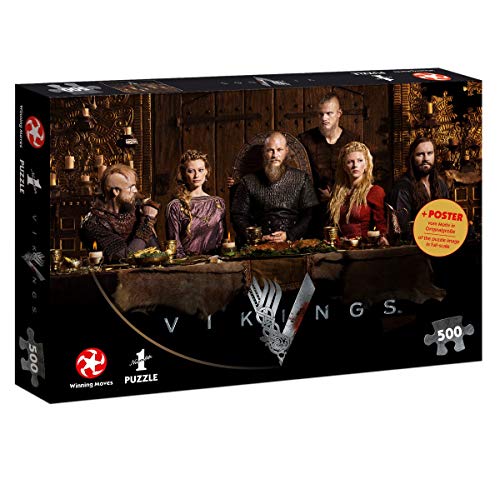 Winning Moves WIN11507 Number 1 Wikinger Teile Puzzle: Vikings Ragnar's Court, 500 pc, Mehrfarbig von Winning Moves