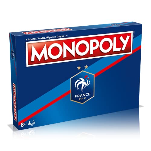 WINNING MOVES Monopoly – französische Fußballnationalmannschaft – FFF – Französische Fußballvereinigung – Gesellschaftsspiel – 6 Spieler – französische Version von Winning Moves