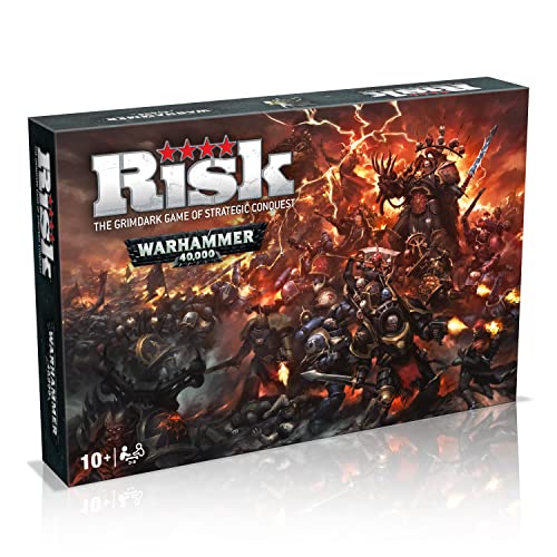 Warhammer Risk Strategy Board Game English Edition, Entdecken Sie Planet Vigilus und Formen Sie Ihre Armee und kämpfen Sie mit Benutzerdefinierten Spielstücken wie Orks und Ultramarines von Winning Moves