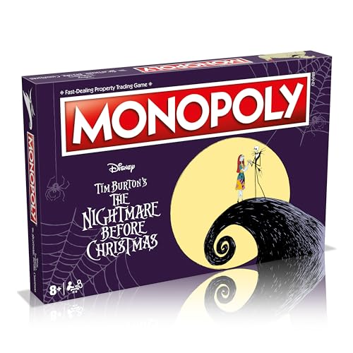 Winning Moves, Nightmare Before Christmas Monopoly Advance to Zero's Tomb, Spiral Hill, Dr. Finkelstein's Laboratory, Jack's Tower and Trade your way to success, makes great gift for ages 8 plus von Winning Moves