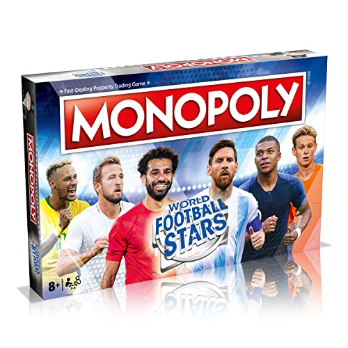 Winning Moves Football Stars Monopoly-Brettspiel, Spielen mit Cristiano Ronaldo, Lionel Messi, Neymar, Harry Kane und Salah, perfekt für die WM, Geschenk und Spielzeug für Jungen und Mädchen ab 8 Winning Moves Football Stars Monopoly-Brettspiel, Spielen mit Cristiano Ronaldo, Lionel Messi, Neymar, Harry Kane und Salah, perfekt für die WM, Geschenk und Spielzeug für Jungen und Mädchen ab 8 von Winning Moves