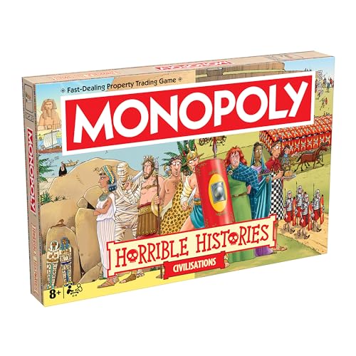 Winning Moves Horrible Histories Ancient Civilisations Monopoly klassisches Brettspiel ist perfekt für 2-6 Spieler und ist ein tolles Geschenk für Fans ab 8 Jahren von Winning Moves