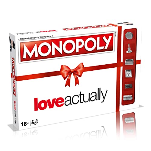 Winning Moves Love Actually Monopoly-Brettspiel, Advance to Karen and Harry's House and Jamie's Cottage and Trade Your Way to Success, 2 Plus Player Family Game for Ages 8 Plus von Monopoly