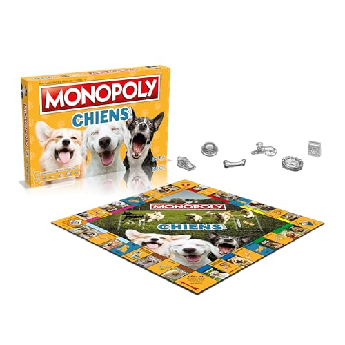 Winning Moves - Monopoly Hunde - Gesellschaftsspiel – Brettspiel – französische Version von Winning Moves