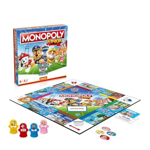Winning Moves - Monopoly Junior La Paw Patrol - Gesellschaftsspiel ab 5 Jahren – Brettspiel – französische Version von Winning Moves