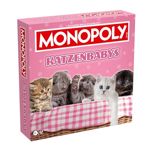 Winning Moves Monopoly Katzenbabys Edition - Monopoly Spiel für Fans - Familienspiele Strategie Brettspiele Katzenbabys - 2+ Spieler ab 8+ Jahren - Deutsch von Winning Moves